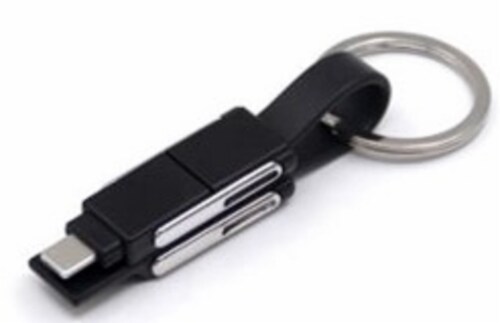 Hillman 6 In 1 Charging Cable - Black Perspective: front