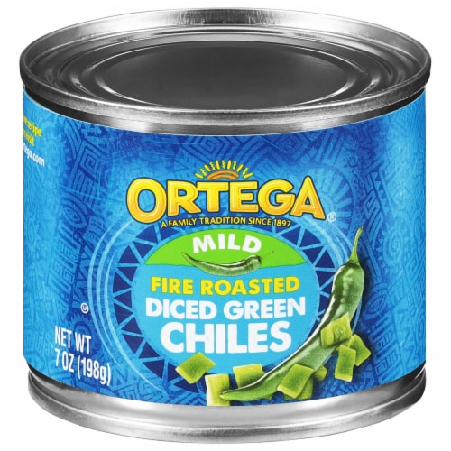 Ortega Mild Diced Fire Roasted Green Chiles Perspective: front