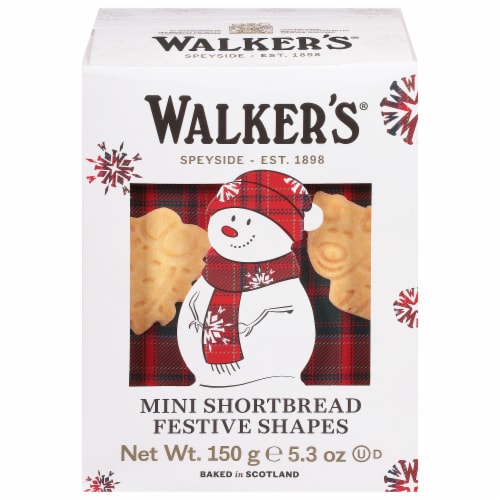 Walker's® Mini Shortbread Festive Shapes 3D Gift Box Perspective: front