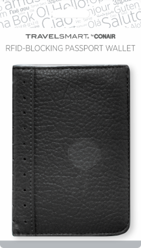 Travel Smart Passport Cover - Black Perspective: front