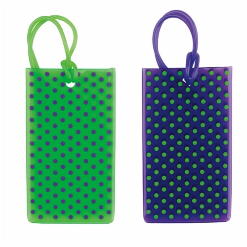 Travel Smart Printed Jelly Tags - Green / Blue Perspective: front