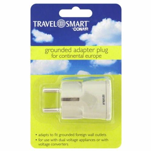 Conair Travel Smart Grounded Adapter Plug - White Perspective: front