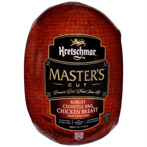 Kretschmar Master's Cut Robust Chipotle BBQ Chicken Breast Fresh Sliced Deli Meat Perspective: front