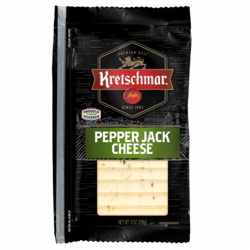 Kretschmar Premium Deli Pre-Sliced Pepper Jack Cheese Perspective: front