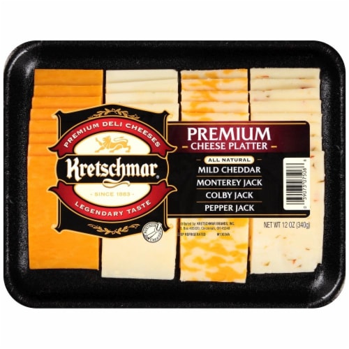 Kretschmar Premium Cheese Platter-Mild Cheddar/Monterey Jack/Colby Jack/Pepper Jack Perspective: front