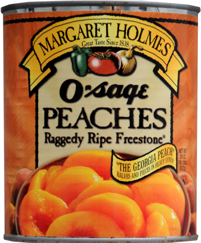 Osage Raggedy Ripe Fresstone Peaches Perspective: front