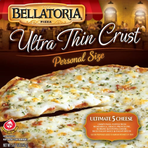 Bellatoria® Ultra Thin Crust Ultimate 5 Cheese Personal Size Frozen Pizza Perspective: front