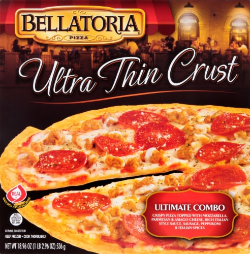 Bellatoria Ultimate Combo Ultra Thin Crust Frozen Pizza Perspective: front