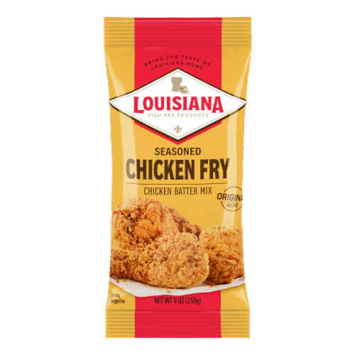 Louisiana Fish Fry Seasoned Spicy Crispy Chicken Fry Batter Mix Perspective: front