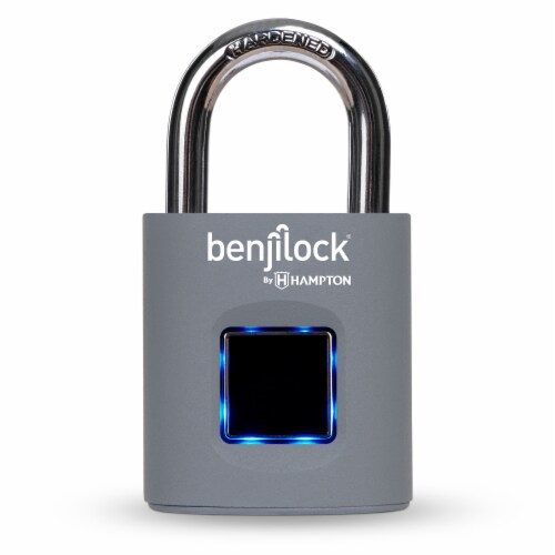 Hampton BenjiLock 43MM Fingerprint Padlock - Matte Gray Perspective: front