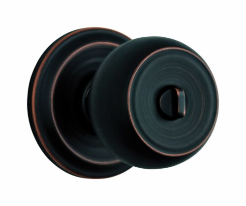 Brinks Push Pull Rotate Stafford Oil Rubbed Bronze Entry Knob ANSI Grade 2 KW1 1.75 in. - Perspective: front