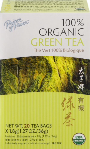 Prince of Peace 100% Organic Green Tea Bags Perspective: front