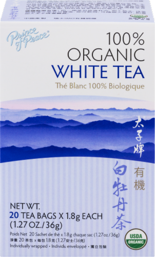 Prince of Peace Organic White Tea Perspective: front