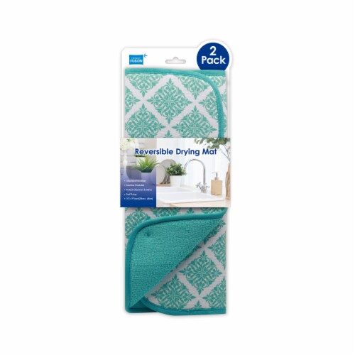 Grand Fusion Reversible Dish Drying Mats 2 Pack - Teal, One Size