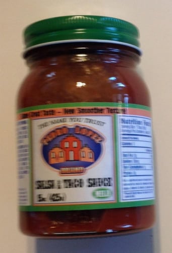 Pedro Lopez Brand Mild Taco Sauce Perspective: front