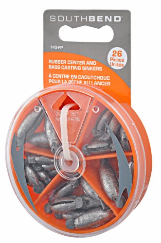 South Bend® Rubber Center Sinker Kit Assortment Perspective: front