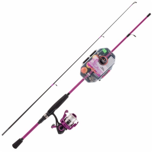 Ready 2 Fish Just Add Bait Spin Combo Fishing Pole - Purple Perspective: front