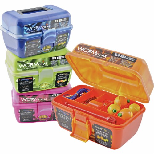 South Bend® Worm Gear 7-Compartment Tackle Box with Tackle Perspective: front
