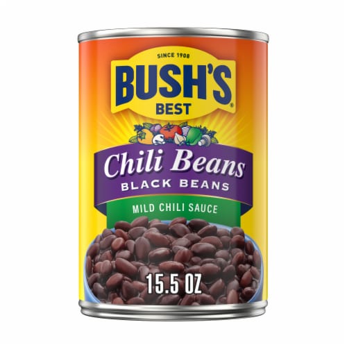 Bush's Best Black Beans in Mild Chili Sauce Perspective: front