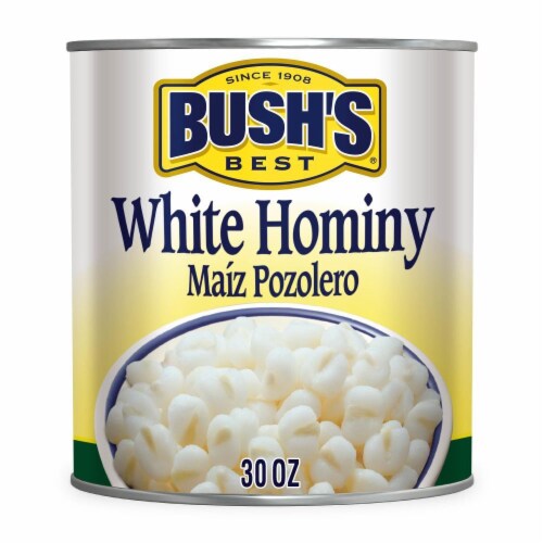 Bush's White Hominy 30 oz Perspective: front
