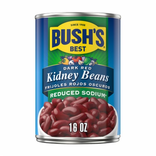 Bush's Reduced Sodium Dark Red Kidney Beans 16 oz Perspective: front