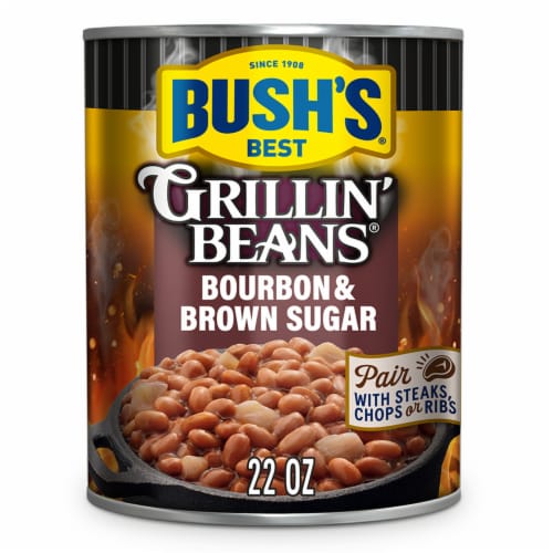 Bush's Bourbon and Brown Sugar Grillin' Beans 22 oz Perspective: front
