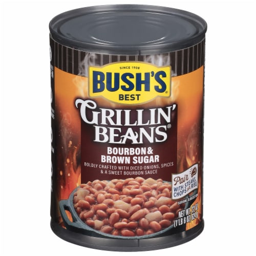 Bush's Bourbon and Brown Sugar Grillin' Beans 22 oz Perspective: front