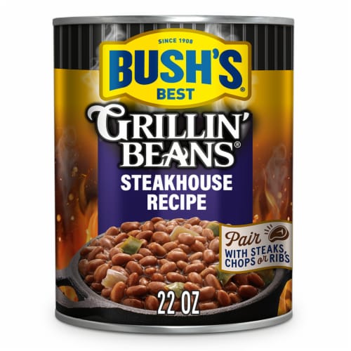 Bush's Steakhouse Recipe Grillin' Beans 22 oz Perspective: front