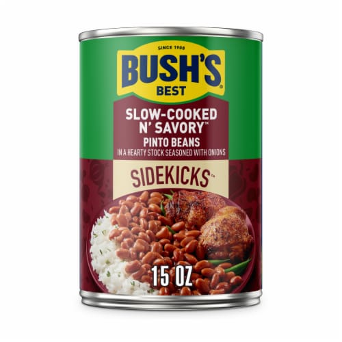 Bush's Sidekicks Slow-Cooked N' Savory Pinto Beans 15 oz Perspective: front