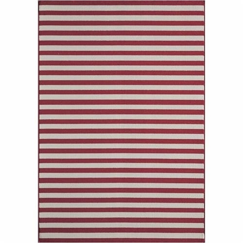 Momeni Baja Stripe Floor Runner - Red/White Perspective: front