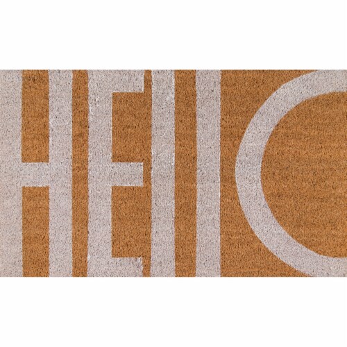Novogratz Aloha White Hello Doormat Perspective: front