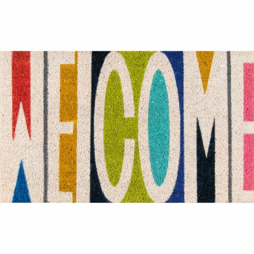 Novogratz Aloha Multi Welcome Doormat Perspective: front