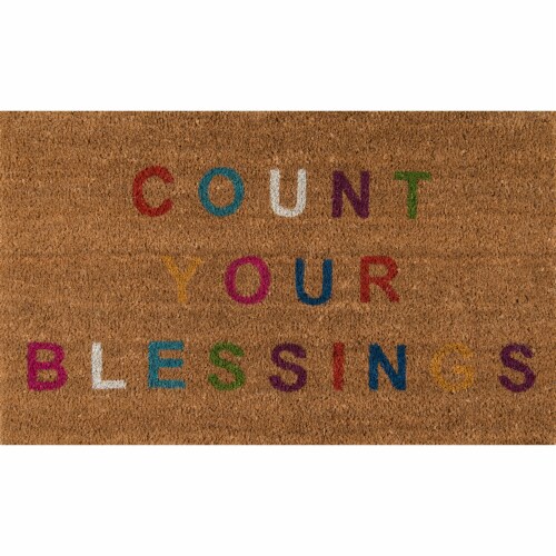 Novogratz Aloha Multi Count Your Blessings Doormat Perspective: front