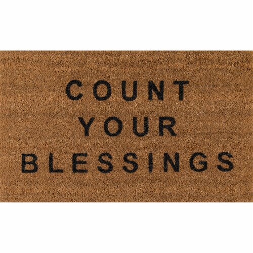 Novogratz Aloha Natural Count Your Blessings Doormat Perspective: front