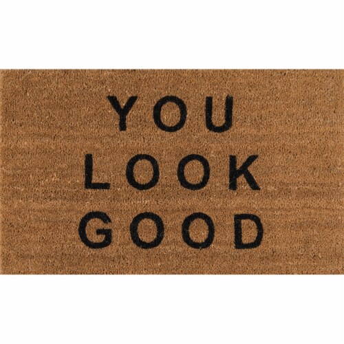 Novogratz Aloha Natural You Look Good Doormat Perspective: front
