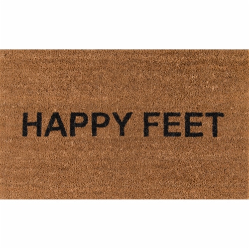 Novogratz Aloha Natural Happy Feet Doormat Perspective: front