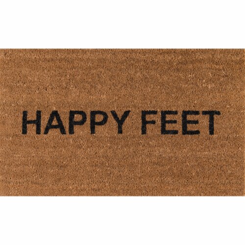 Novogratz Aloha Natural Happy Feet Doormat Perspective: front