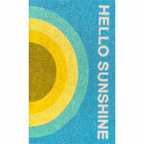 Novogratz Aloha Multi Hello Sunshine Outdoor Doormat Perspective: front