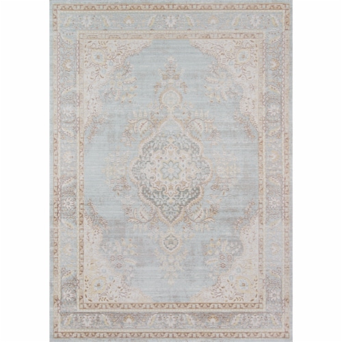 Momeni ISABEISA-1BLU5373 Isabella Machine Made 100 Percent Polyester Rectangle Rug, Blue - 5 Perspective: front