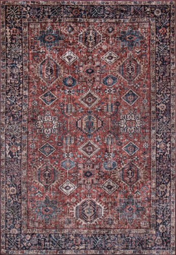 Momeni Karachi Area Rug - Rust Red Perspective: front