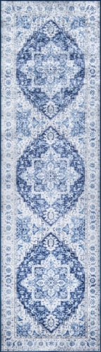 Momeni Karachi KAR-8 Blue 2'3 X 8' Runner Perspective: front