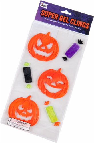 Mello Smello Pumpkin and Candy Super Gel Clings - Orange Perspective: front