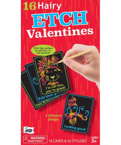 Mello Smello Hairy Etch Valentines, 16 ct - Kroger
