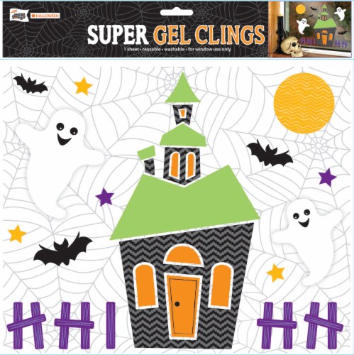 Mello Smello Halloween Super Gel Haunted House Clings Perspective: front