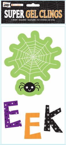 Mello Smello Halloween Eek Spider Super Gel Clings Perspective: front
