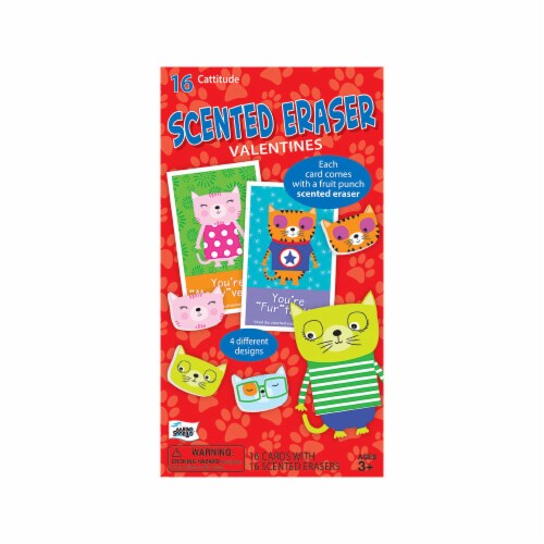Mello Smello Cattitude Scented Eraser Valentines Perspective: front