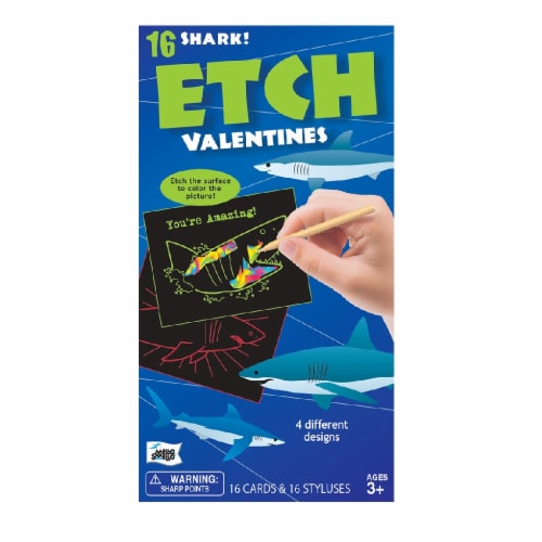 Mello Smello Shark Etch Valentine Card Kit Perspective: front