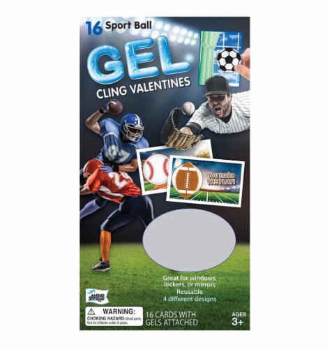 Mello Smello Sport Ball Gel Cling Valentine Card Kit Perspective: front