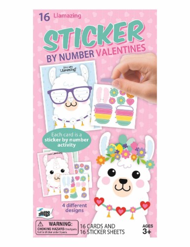 Mello Smello® Llamazing Sticker By Number Valentines Perspective: front