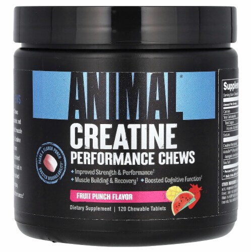 Animal Creatine Chews Fruit Punch - 120 Chewable Tablets Perspective: front